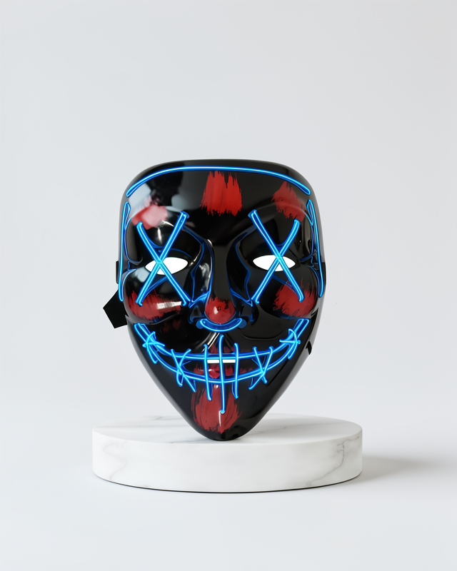 Neon Işıklı Led Maske Hallowen Parti Eğlence Maskesi