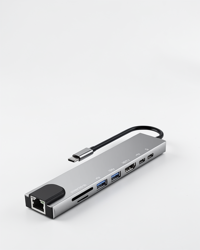 Usb Type-c Hub Dönüştürücü Çevirici Çoklayıcı Macbook Çevirici 8 Portlu