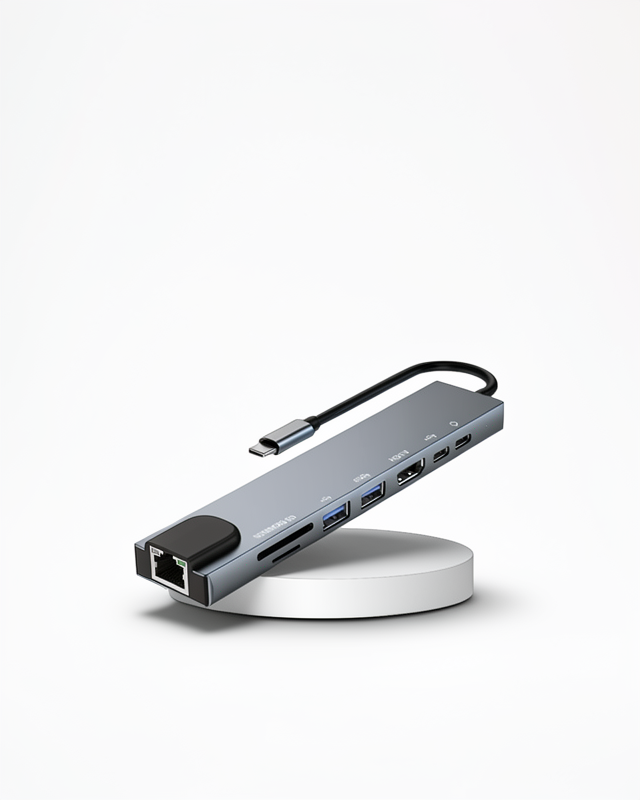 8 Port Çoklayıcı Macbook Ile Uyumlu Çoğaltıcı Type-C dönüştürücü TF SD kart