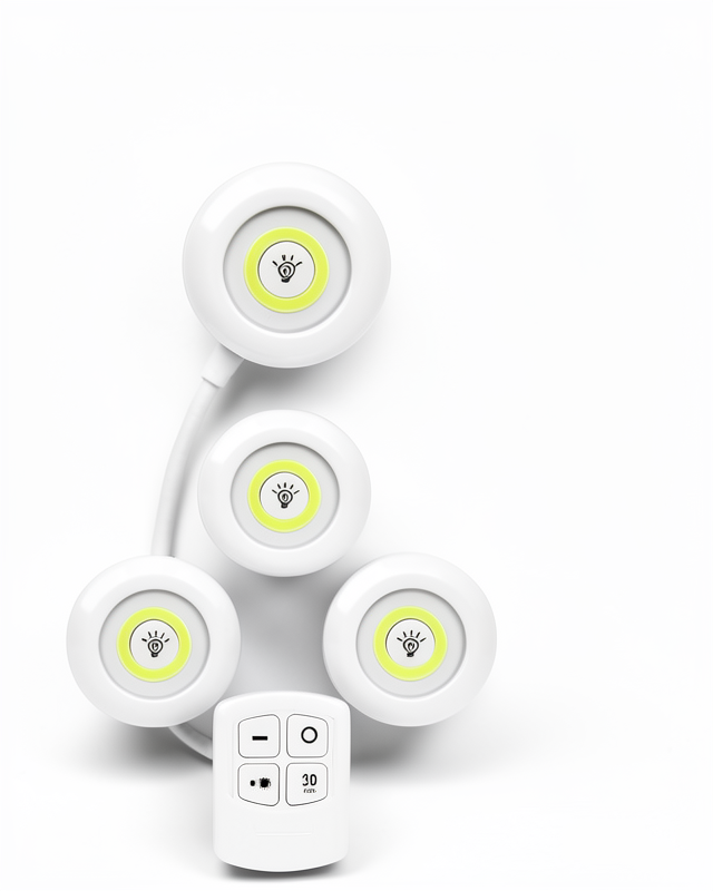 Dolap Işığı Mutfak Rafı Işığı Uzaktan Kumandalı 3 Lü Spot Led Lamba