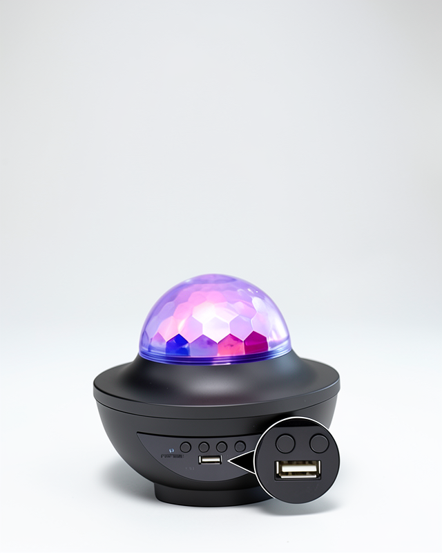 Dönen Işıklı Disko Topu Projektör Müzik Çalarlı Disco Speaker