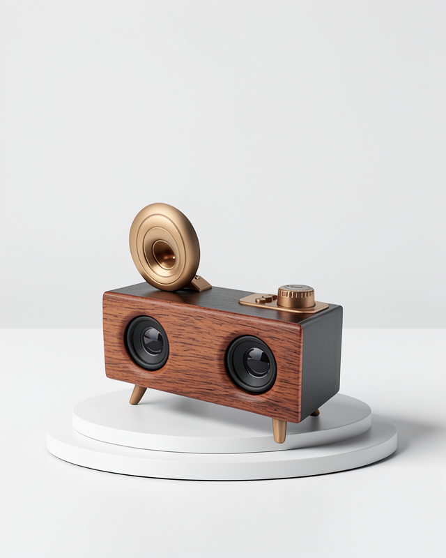 Gramafon Radyo Bluetooth Hoparlör Nostaljik Radyo FM Radyo