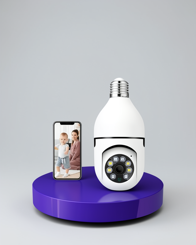Güvenlik Kamerası Wi-Fi Özellikli 360 Derece Full Hd 1080p Ampül Kamera