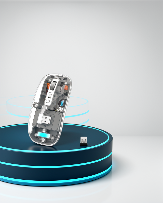 Kablosuz Mouse Fare Şarjlı Bluetooth Wireless Çift Modlu Sessiz