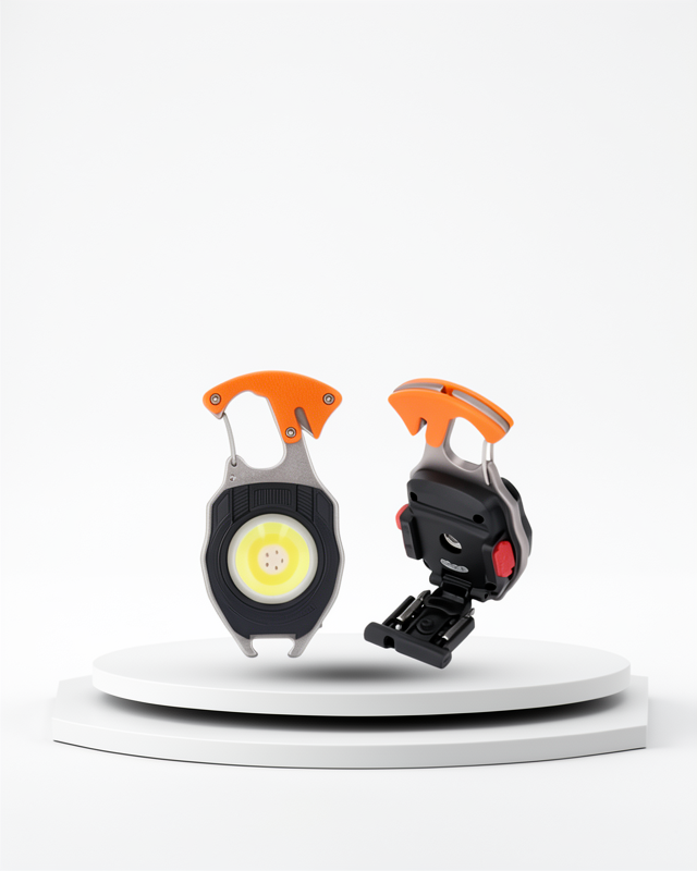 Mini LED Lamba 7 Modlu USB Şarjlı Taşınabilir Anahtarlık