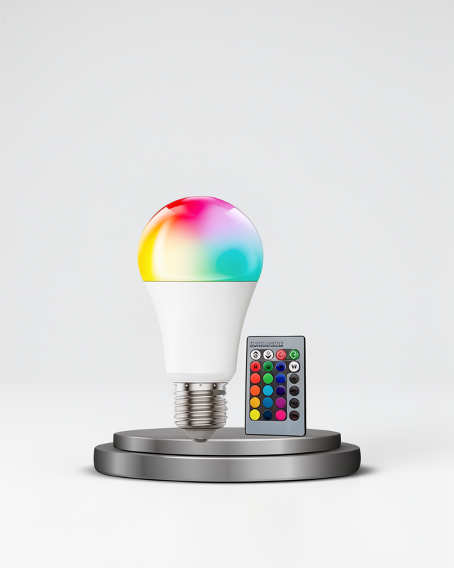 RGB Led Ampul E27 10 Watt Ayarlanabilir Parlaklık Beyaz Renkli