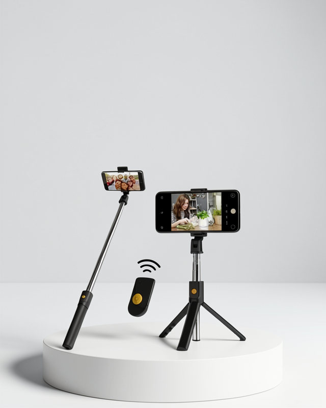 Bluetooth Selfie Çubuğu Tripod Standı Manyetik Uzaktan Kumandalı