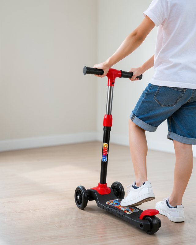 Dengeli Sürüş için 3 Tekerlekli Kaymaz Tabanlı Çocuk Scooterı