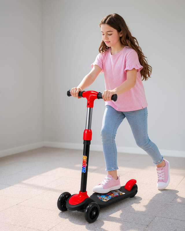 Ayarlanabilir Gidonlu 3 Tekerlekli Denge Destekli Çocuk Scooterı