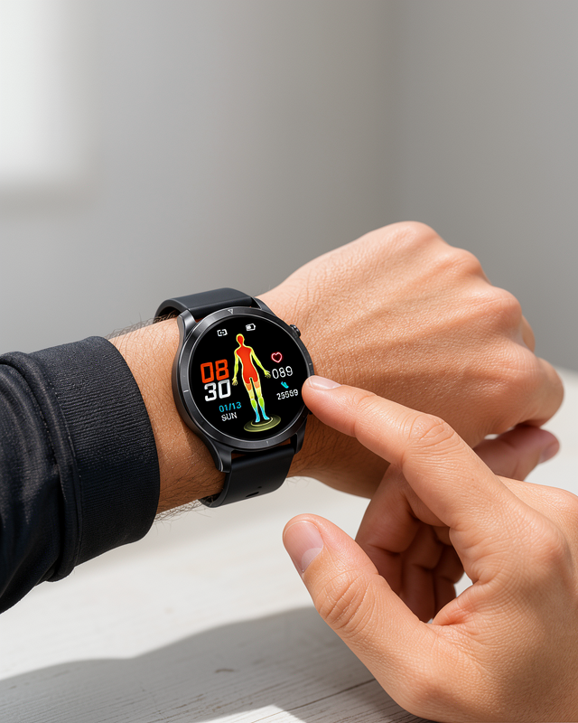 Sağlık Takibi Olan 3 Kordonlu AMOLED Akıllı Saat