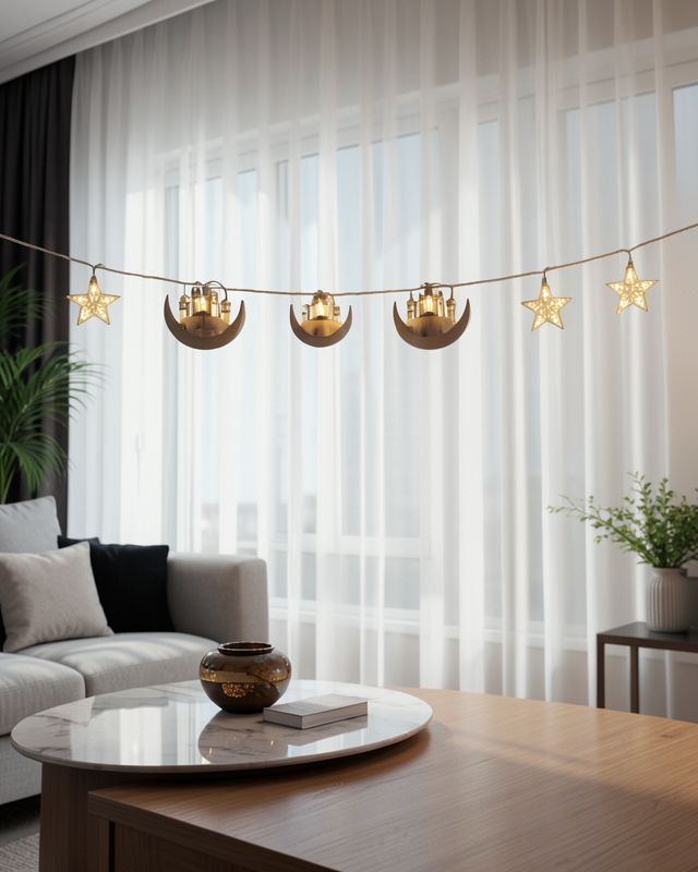 Ramazan LED Saçak Işık 3 Metre Ev İçi Dekoratif Aydınlatma