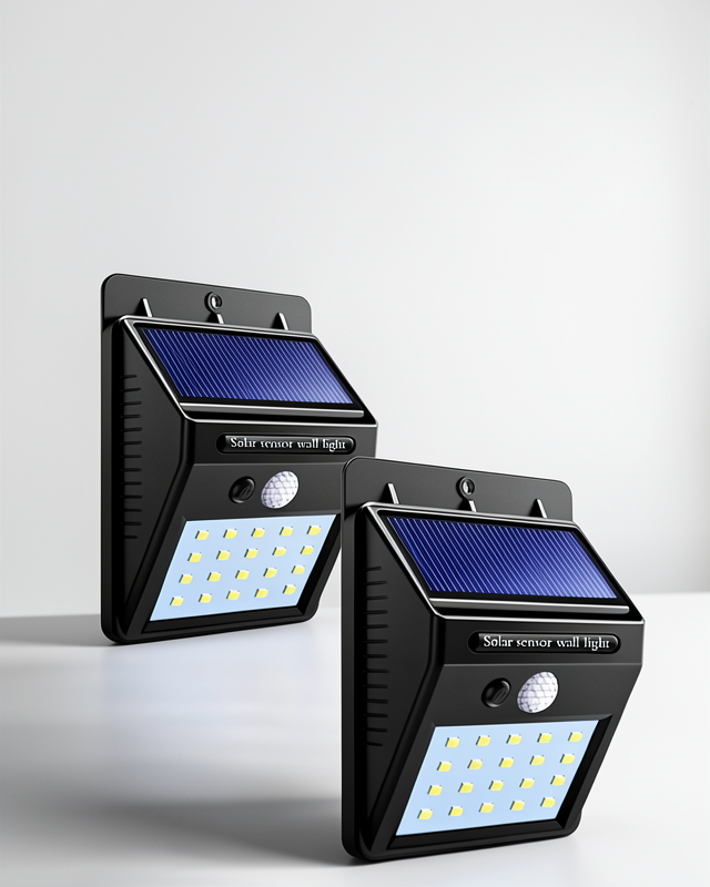 Enerji Tasarruflu Sensörlü Lamba, Solar Güneş Enerji Panelli, 20 LED'li