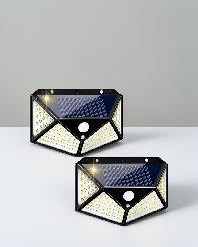 Sensörlü Bahçe Aydınlatma 100 LED'li Güneş Enerjili Solar Işıklandırma