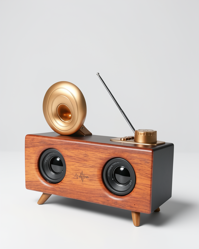Nostaljik Hoparlör Speaker Çalar Radyo Müzik Kutusu