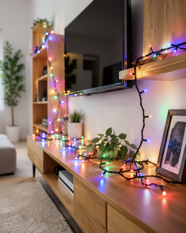 Yeni Nesil 50 Ampullü 5 m Dekoratif Peri Led Aydınlatma Şeffaf Kablo