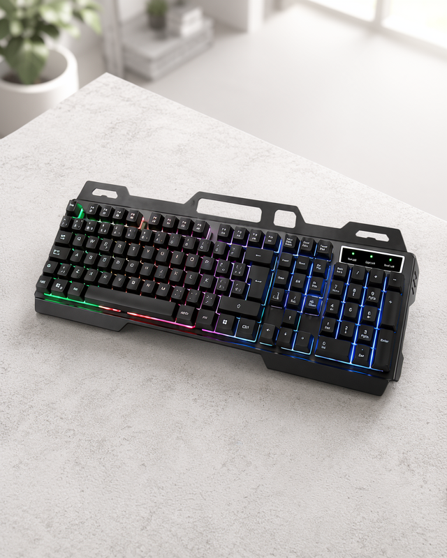 USB Bağlantılı RGB Aydınlatmalı Klavye ve Mouse Seti, Türkçe Q, Ayarlanabilir DPI, Ergonomik