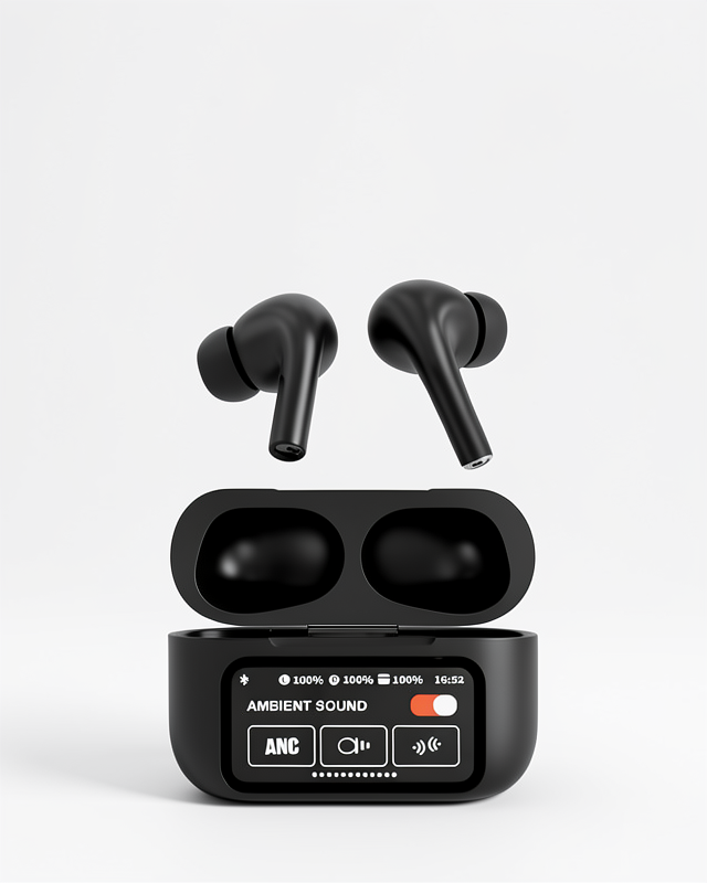 Uzun Şarj Süresine Sahip Ekranlı ANC Destekli Kablosuz Bluetooth Kulaklık