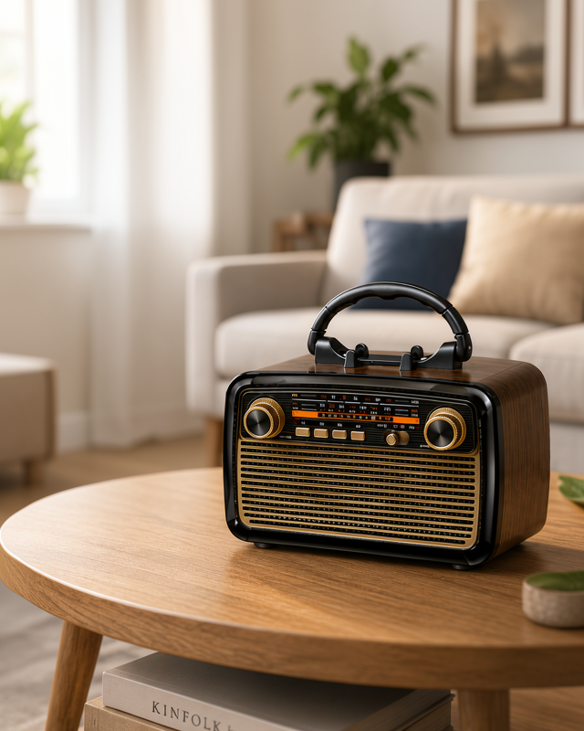 Bluetooth Müzik Kutusu Ahşap Dokulu – Modern Ses Deneyimi için Vintage LED Tasarım