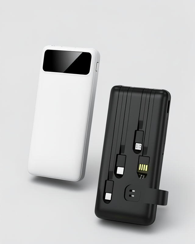20.000 Mah LCD Ekranlı Powerbank, USB Lightning ve Type-C Uyumlu, İOS ve Android