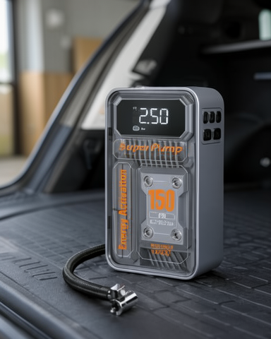 Kablosuz Şarjlı Hava Pompası – 150 PSI Basınç, 6000mAh Batarya ve LED Ekran