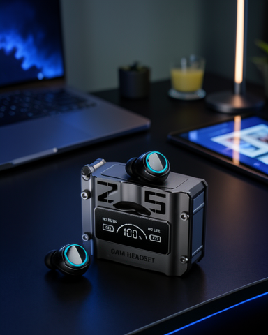 Aktif Gürültü Engelleme ve Gecikmesiz Oyun Modu ile Kablosuz Bluetooth 5.3 Kulaklık