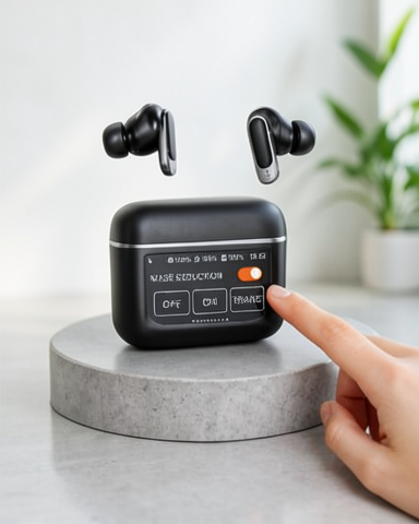 Kablosuz Kulaklık – Bluetooth 5.3 ANC, Dokunmatik Kontrol, Dijital Ekran ve Uzun Pil Süresi