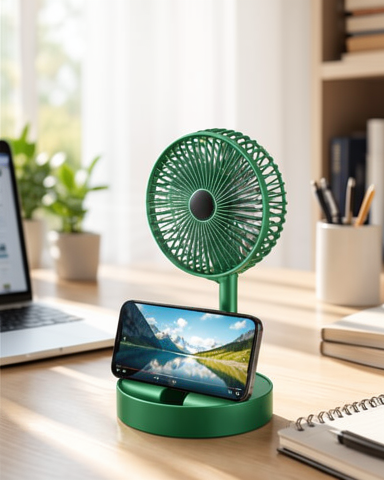 Katlanabilir Gövdeye Sahip Taşınabilir Şarjlı Mini Fan – 3 Hız Seçeneği
