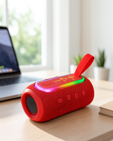 Mavi Kompakt Tasarıma Sahip Güçlü Sesli Taşınabilir Bluetooth Hoparlör