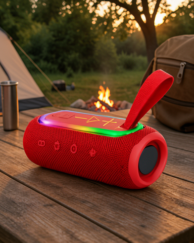 Şık Kırmızı Tasarıma Sahip Güçlü Sesli Taşınabilir Mini Bluetooth Hoparlör