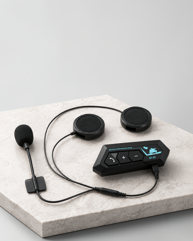 BT22 Kablosuz Kask Kulaklığı – Uzun Ömürlü Batarya, Su Geçirmez, Intercom, Bluetooth 5.0
