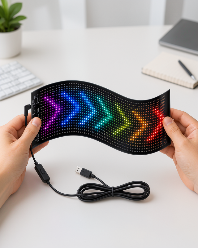 Renkli RGB Kayan Yazı Paneli – USB Destekli LED Mağaza Tabelası
