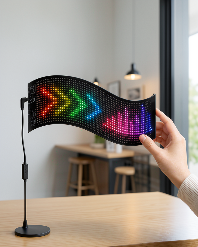 USB Bağlantılı RGB Renkli LED Ekran Tabela ve Kayan Yazı Desteği