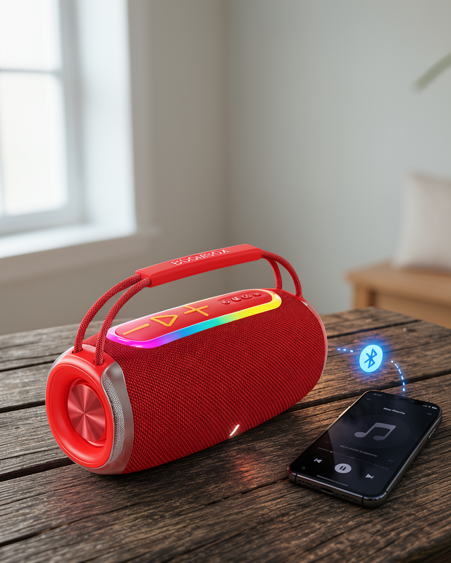 20W RGB Bluetooth Hoparlör, Suya Dayanıklı, USB, SD Kart ve AUX Girişli