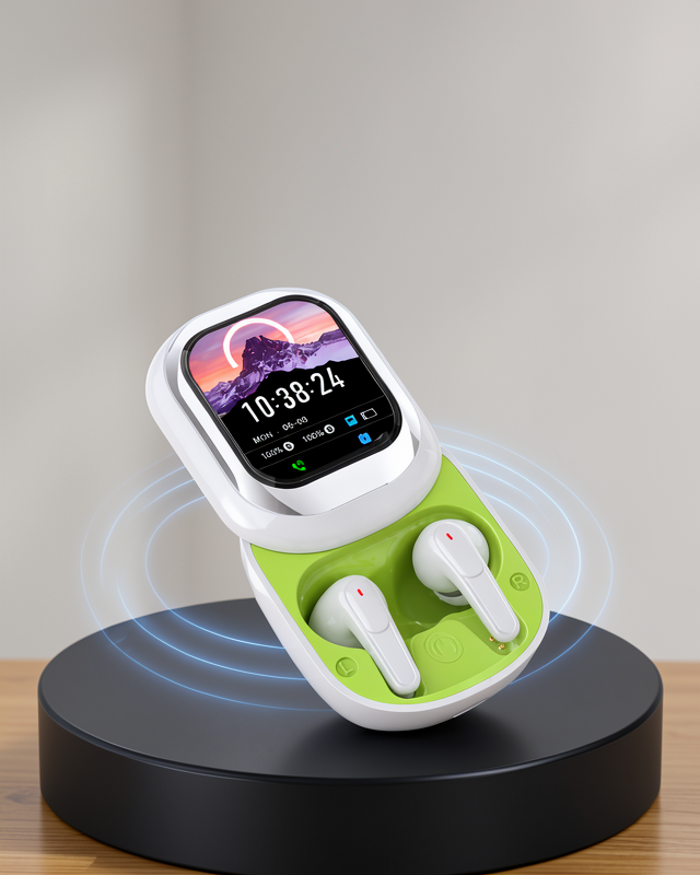 Bluetooth Stereo Kulaklık ve Kayar Kapaklı Şarj Kutusu, Dokunmatik Ekranlı