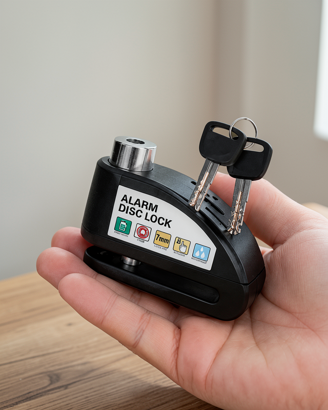 Yeni Nesil Motosiklet Scooter Bisiklet Taşınabilir Alarm Disk Kilidi
