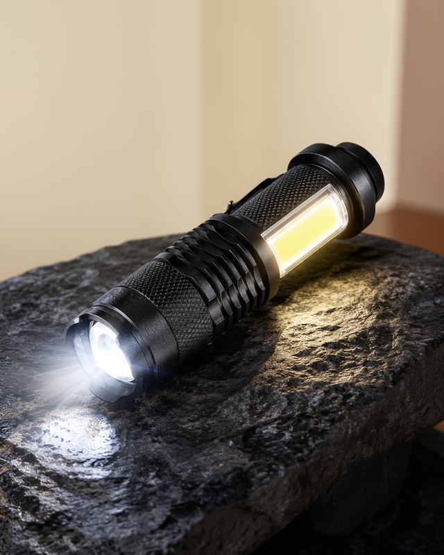 Kamp ve Dış Mekan İçin 4 Modlu USB Şarjlı LED El Feneri