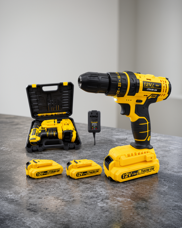 12V Matkap | Ergonomik Tasarım, 2 Vites ve LED Aydınlatma ile Dayanıklı