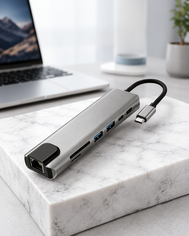 Type-C HDMI & Ethernet Adaptör – Alüminyum Gövde ile Tak & Çalıştır