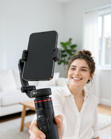 Bluetooth Kumandalı 360° AI Takipli Uzayabilir Selfie Stick Gimbal Stabilizatör