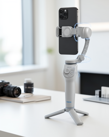 3 Eksenli Profesyonel Telefon Gimbal Stabilizer Uzun Pil Ömrü ve Çoklu Çekim Modlarıyla Taşınabilir Tasarım