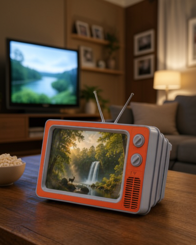 12 İnç Ekran Büyütücü Telefon İçin Katlanabilir Retro Televizyon HD Film İzleme