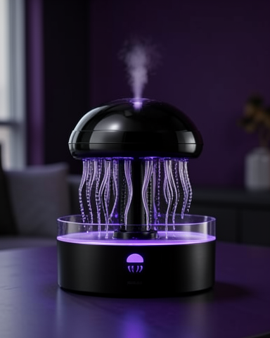 Ultrasonik Buhar Makinesi RGB Işıklı Denizanası Hava Nemlendirici 2H 4H 8H Zamanlayıcı