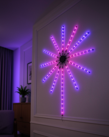 Telefon Kontrollü Çok Renkli RGB Fireworks LED Duvar Işığı Dekoratif Aydınlatma