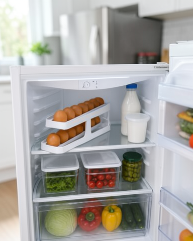 İki Katlı Kayar Raylı Yumurta Organizeri Buzdolabı Yumurta Düzenleyici