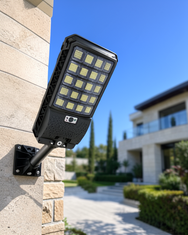 Uzaktan Kumandalı Güneş Enerjili LED Sokak Lambası Hareket Sensörlü Dış Mekan Aydınlatma