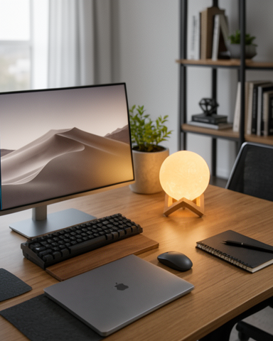 USB Şarjlı Ay Işığı ile Gerçekçi Ay Dokulu Dekoratif Gece Lambası
