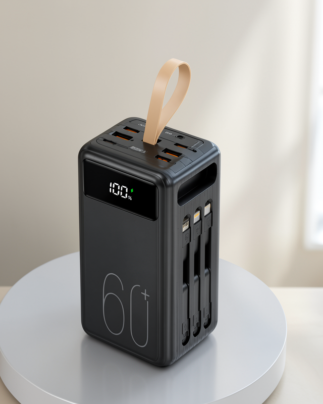 Yeni Nesil 4 Çıkışlı LED Fenerli Powerbank, Tüm Cihazlarla Uyumlu
