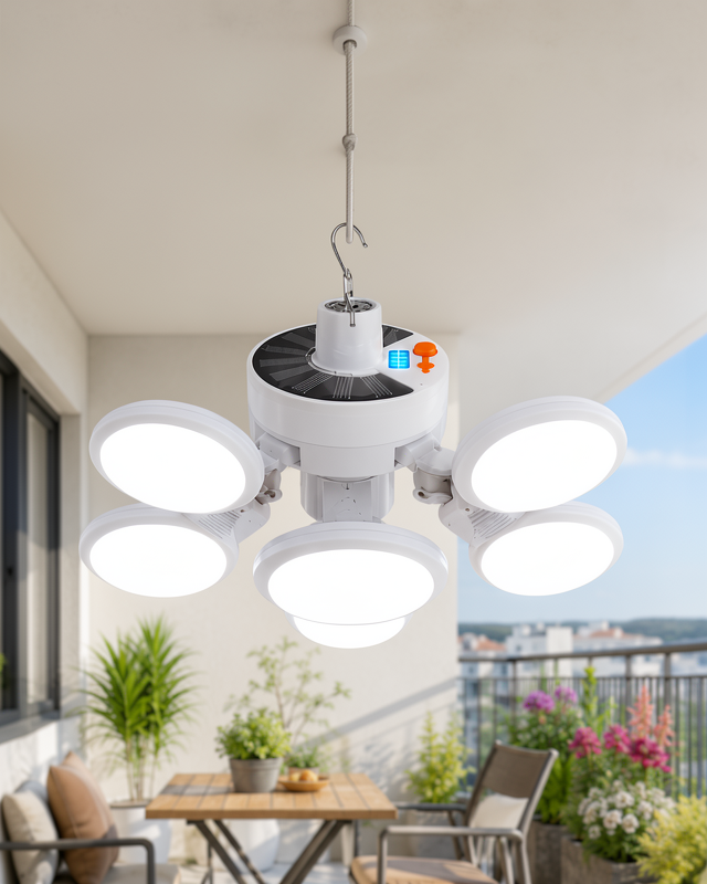 Katlanabilir 5 Kanatlı Solar Bahçe Lambası Güneş Enerjili