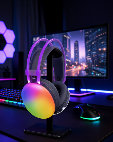 Kablosuz Kulak Üstü Bluetooth Kulaklık RGB Işıklı Yüksek Ses Kalitesi