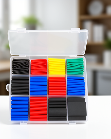 Heat Shrink Tube Organizer Kutulu 560 Parça Kablo İzolasyon Seti 12 Ölçü 5 Renk